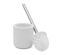 Portascopino WC da bagno accessorio d'appoggio in ceramica diamantata bianco