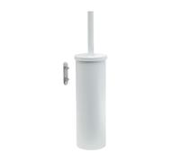 Portascopino wc da muro in acciaio bianco opaco