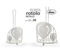 Portascottex Portarotolo da tavolo in metallo cuori 36 cm
