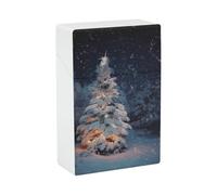 Portasigarette a forma di albero di Natale con neve, antiurto, impermeabile, in plastica rigida, elegante portaaccendino per uomo/donna