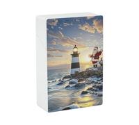 Portasigarette a forma di faro di Babbo Natale, antiurto, impermeabile, in plastica rigida, elegante portaaccendino per uomo/donna