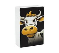 Portasigarette a forma di mucca con simpatico cartone animato, antiurto, impermeabile, in plastica rigida, elegante porta accendino per uomo/donna