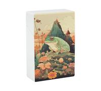 Portasigarette a forma di rana sulla montagna, design a molla a scatto, scatola da viaggio in plastica con apertura a scatto e chiusura a una mano, per uomo/donna