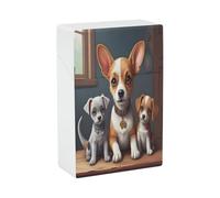 Portasigarette a forma di tre simpatici cuccioli, capacità 20, impermeabile, design a molla a scatto, con apertura a ribalta e una sola mano, in plastica, per donne/uomini