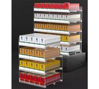 Portasigarette, Acrilico Auto Spingere Sigarette Box Rack, Cremagliera Di Esposizione Delle Sigarette Dei Supermercati Per I Negozi Al Dettaglio, Espositore Per Sigarette Montato A Parete (Color : Cl