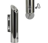 Portasigarette All'aperto Montato A Parete, Posacenere per Sigarette con Serratura con 2 Chiavi Cestino per Cenere per Pub Ufficio Ristorante Giardino All'aperto, Silver, 6.2*H30CM