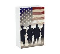 Portasigarette americano per uomo e donna, per la giornata delle forze armate, con apertura a ribalta, per la casa, scatola di plastica, accessori per fumatori, scatola per riporre le sigarette