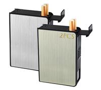 Portasigarette automatico a scomparsa for 20 sigarette, portasigarette rigido in metallo portatile, contenitore for sigarette in alluminio + ABS antiurto(Gray with gold)