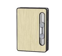 Portasigarette automatico multifunzione tre in uno, con accendino ricaricabile e lampada for 10 sigarette, accendino antivento, accendino butano, accendino portatile, regalo uomo (Color : A)