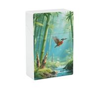 Portasigarette Bamboo Kingfishers, resistente agli urti, impermeabile, in plastica rigida, elegante portaaccendino per uomo/donna