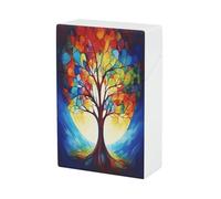 Portasigarette colorato con albero della vita, capacità 20, impermeabile, design a molla a scatto, portasigarette in plastica con apertura a ribalta con una sola mano, per donne/uomini