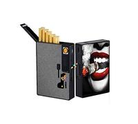 Portasigarette con accendino elettrico USB ricaricabile, dispenser per sigarette Crushball 2 in 1, pulsanti per perline esplosive, filtro per sigarette con capsule al mentolo fai da te (labbra)