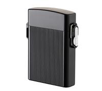 Portasigarette con accendino, portasigarette ricaricabile tramite USB, 16 sigarette spesse con cordino impermeabile, a prova di umidità, regalo per uomini/papà,Black