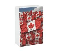 Portasigarette con bandiera canadese, portatile, leggero, da viaggio, impermeabile, in plastica, tascabile, per 20 sigarette