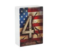 Portasigarette con bandiera del 4 luglio, scatola impermeabile da 20 pezzi, in plastica antiurto, contenitore per accessori da fumo per donne e uomini