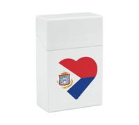 Portasigarette con bandiera nazionale di Sint Maarten, scatola portasigarette in plastica, accessori portatili per fumatori per uomini e donne