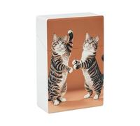 Portasigarette con due gatti che ballano per letto king size standard da 85 mm, capacità 20 volte, custodia rigida portatile e impermeabile per sigarette tascabili, accessori per sigarette
