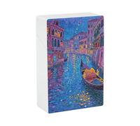 Portasigarette con lanterna del canale veneziano, per uomini e donne, con chiusura a scatto, in plastica, impermeabile, portatile, tascabile