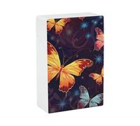 Portasigarette con motivo a farfalle, portatile, leggero, da viaggio, impermeabile, in plastica, tascabile, per 20 sigarette