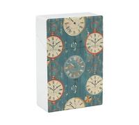 Portasigarette con motivo a orologio retrò, portasigarette impermeabile e antiurto, portasigari da viaggio compatto per 20 sigarette, design resistente e antigraffio per uomini e donne