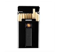 Portasigarette con scatola di sigarette più leggera 20 pezzi di sigarette normali Sigarette portatili King Size Accendini USB 2 in 1 Accendino elettrico antivento senza fiamma ricaricabile (Colore : T