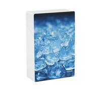 Portasigarette con sfondo blu a forma di cubetti di ghiaccio, impermeabile e a prova di schiacciamento, per 20 sigarette king size, scatola da viaggio portatile tascabile per uomini e donne