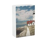 Portasigarette con sfondo faro, antiurto, impermeabile, in plastica rigida, elegante portaaccendino per uomo/donna