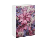 Portasigarette con stampa a fiori viola e rosa, capacità 20 sigarette - Design a molla a scatto per apertura a scatto con una sola mano