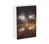 Portasigarette con stampa a forma di campo da basket, capacità 20 sigarette - Design a molla a scatto per apertura a scatto con una sola mano