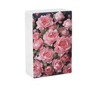 Portasigarette con stampa di fiori di peonia, capacità 20 sigarette - Design a molla a scatto per apertura a scatto con una sola mano