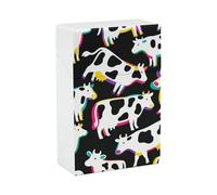 Portasigarette con stampa di mucca, antiurto, impermeabile, in plastica rigida, elegante portaaccendino per uomo/donna