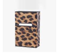 Portasigarette con stampa leopardata per 20 sigarette regolari con fibbia magnetica, confezione rigida per sigarette - 9,1 x 5,9 x 2,9 cm
