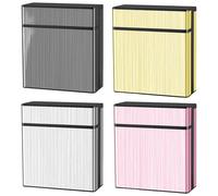 Portasigarette da 4 pezzi, scatola portasigarette portatile con coperchio, scatola pop-up in metallo per uomo e donna