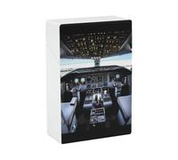 Portasigarette da cabina di pilotaggio con aeroplano, per letto king size standard, 85 mm, 20 capacità, con apertura a pressione, custodia rigida portatile e impermeabile, per uomini e donne, porta