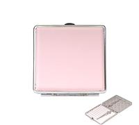 Portasigarette da donna, in pelle sintetica di poliuretano, sottile, per 20 sigarette, con clip in metallo, colore: Rosa