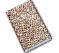 Portasigarette da Donna Tempestato di Diamanti, Portasigarette Portatile con Chiusura a Scatto e Comparto Scorrevole, Elegante Portasigarette da 20 Sigarette Slim per Auto e Party