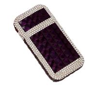 Portasigarette Donna Chic con Diamanti Luccicanti, Portasigarette per 20 Sigarette, Portasigarette da Donna SlimPurple,One Size