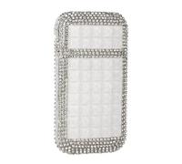 Portasigarette Donna Chic con Diamanti Luccicanti, Portasigarette per 20 Sigarette, Portasigarette da Donna SlimWhite,One Size