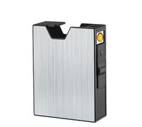 Portasigarette due in uno Portasigarette USB ricaricabile per accendisigari Confezione intera portasigarette in lega di alluminio,A