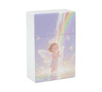 Portasigarette - Elegante portasigarette in plastica con motivo angelo per donne e uomini, organizer portatile antiurto per sigarette