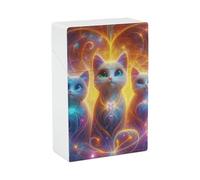 Portasigarette - Elegante portasigarette in plastica con tre gattini colorati per donne e uomini, organizer portatile antiurto per sigarette