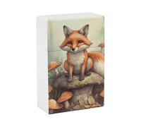 Portasigarette Fox in The Woods, design a molla a scatto, scatola da viaggio in plastica con apertura a scatto e apertura a una mano, per uomo/donna