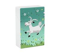 Portasigarette Goat Frolic, design a molla a scatto, scatola da viaggio in plastica con apertura a scatto e apertura a una mano, per uomo/donna