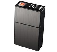 Portasigarette in alluminio 2 in 1 con accendino elettronico, per 20 sigarette normali, elegante design in alluminio con accendino elettronico ricaricabile