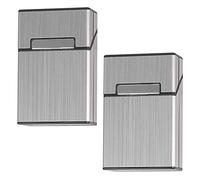 Portasigarette in alluminio per tutto il pacchetto sigarette 20 pezzi, flip top portasigarette per uomo donna e donna, grigio