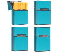portasigarette in alluminio,portasigarette con chiusura magnetica,porta pacchetto sigarette,per sigarette a pacchetto Intero 20 pezzi (blu 4)