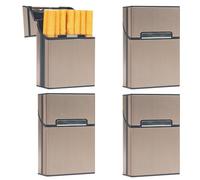 portasigarette in alluminio,portasigarette con chiusura magnetica,porta pacchetto sigarette,per sigarette a pacchetto Intero 20 pezzi (champagne 4)