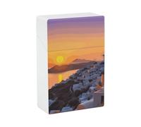Portasigarette in Grecia Island Sunset Paesaggio Dimensioni Normali Porta Sigarette Skul Style Box 20 Capacità Donne e Uomini Perfetto per Roll Your Own Cigs
