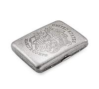 Portasigarette in metallo anticato, da uomo e da donna, per 16 sigarette, anticato, con incisione, aspetto elegante e qualità speciali, mix, m