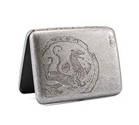 Portasigarette in metallo anticato, per uomo e donna, per 16 sigarette, con incisione, aspetto elegante e qualità particolare